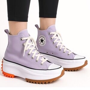 Converse Run Star Hike High Top Moonstone Violet/White Platform Sneakers 11 Chic